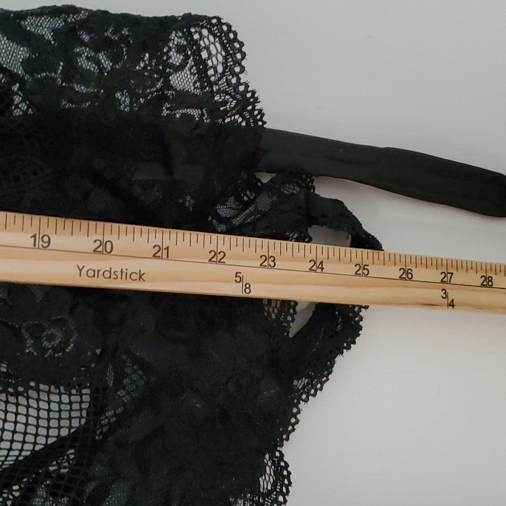 BLACK LINGERIE SIZE MEDIUM, TIE BACK, ONE PIECE lace babydoll - Picture 10 of 14
